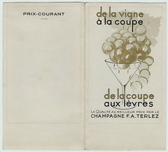 RARE Folding Advertising Card Brochure Terlez French Champagne Wine 1928