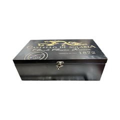 Tuscan Italian Wine Label Classic Wood Carrying Box Mediterranean Home Decor