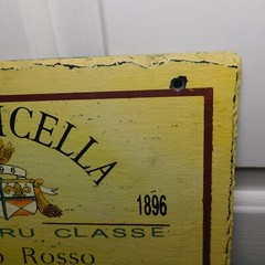 Valpolicella Vino Rosso Red Wine 1896 Italy 12&Prime; x 8&Prime; Slate Sign Bar Advertising