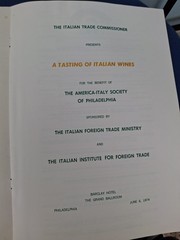 1974 A Tasting Of Italian Wines Menu ❤The America-Italy Society Of Philadelphia❤