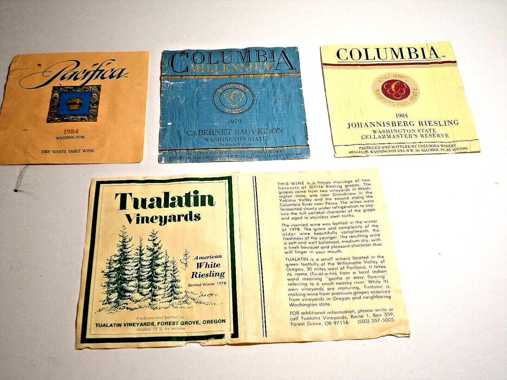 Wine Label (WASHINGTON STATE COLUMBIA -PACIFICA )-( OREGON-TUALATIN Vineyards )