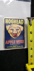 Hoghead Brand Apple Wine Label 3&Prime;x4&Prime; Richard&rsquo;s Wine Cellar Petersburg, VA. @10A