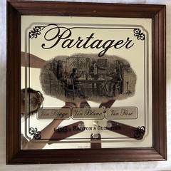 Vintage Partager Vin Mirror, B&G Barton & Guestier, Brown Vintners Co, NY #AR