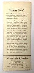 Maison Moët & Chandon Brochure Vintage Paris France Champagne 15 Mile Cellar