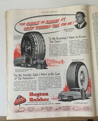 Dayton Rubber Magazine Ad Truck & Passenger Tires &lsquo;Top Protection&rsquo; 1952 Safety