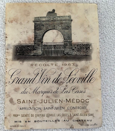 Vintage French wine label – Leoville Las Cases 1967