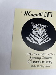 VTG Wine Label MagnifiCAT 1993 Alexander Valley Sonoma County Chardonnay Rare!