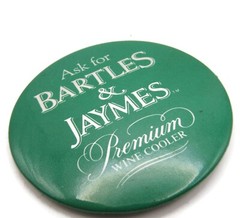 Vintage 80s Bartles & Jaymes Premium Wine Cooler Promo Pinback Button