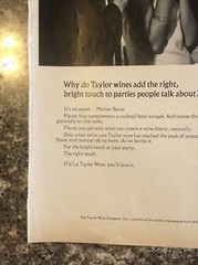 1966 Taylor Wines PRINT AD Right Bright Touch Party VTG 1960s Hammondsport NY