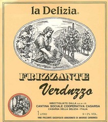 La Delizia Frizzante Verduzzo Italy 1970s 1980s Vintage Wine Label