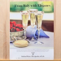 1992 Italian Import Wines Vintage Print Ad 90s Table setting Decor Advert Art