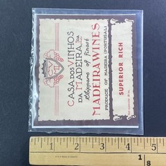 Vintage 1930s Casa Dos Vinhos Da Madeira Superior Rich UNUSED Paper Label Q2181