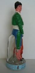 1955 GLASS MATADOR BOTTLE BULLFIGHTER DECANTER DALMAU HERMANOS TARRAGONA SPAIN