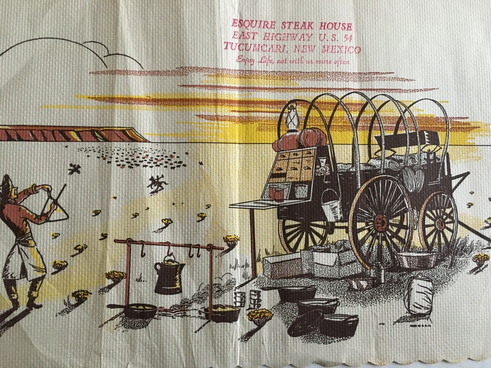 Vintage Paper Placemat Esquire Steak House Tucumcari N.M. Collectible 13X8&Prime;