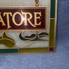 VINTAGE 1980’S SPUMANTE BALLATORE WINE STAINED GLASS SIGN 18.5” X 17”