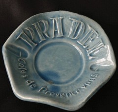 PRADEL Cotes De Provence Wine Ceramic Ashtray France Blue