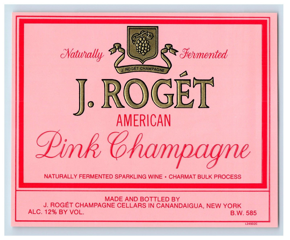 Vintage Almante American Pink Champagne J. Roget French Wine Label S80E