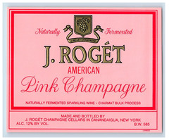 Vintage Almante American Pink Champagne J. Roget French Wine Label S80E