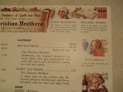 The Christian Brothers of California Wines Postcard Woodland Hotel Owen WI Vinta