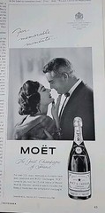 1960 Moet Great Champagne of France for memorable moments vintage ad