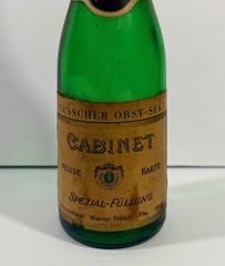 Vintage German Deutscher Obst-Sekt Cabinet Sparkling Fruit Wine Green Glass Bott