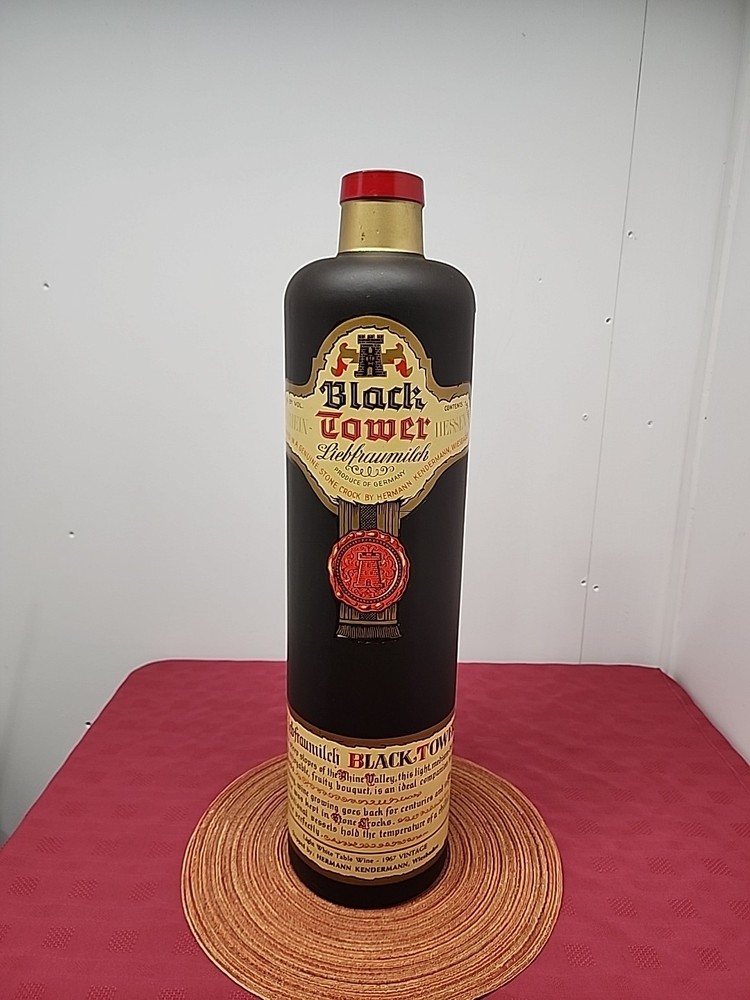 RARE Vintage Black Tower Liebfraumilch Display Bottle 26&Prime; Tall 1967 Germany