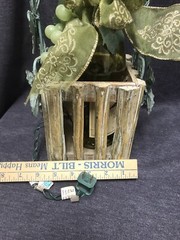 Wine Bottle Light / Nightlight / metal and wood basket Black Mountain Vineyard