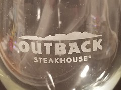 Outback Steakhouse – Wine Glass – 9-1/4&Prime; Tall – White Lettering & Artwork – Rare