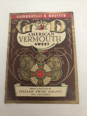 Vintage 1930s Gambarelli & Davitto Vermouth UNUSED Paper Label Jersey City