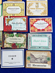 Awesome German 1920s 1930s Wine Bottle Label Collection Lot Vintage Antique
