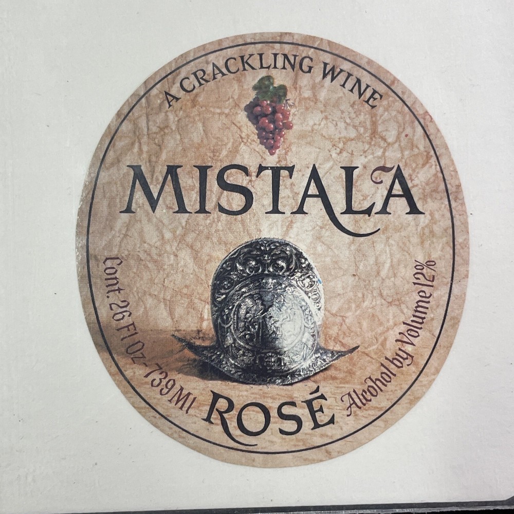 Vintage 1970s Mistala Rose Crackling Wine UNUSED Paper Label Spain Q2166