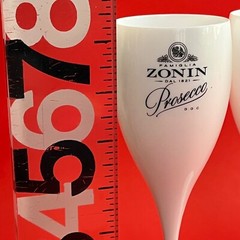 (2) rare FAMIGLIA ZONIN PROSECCO sparkling wine ACRYLIC promo GLASSES – NEW