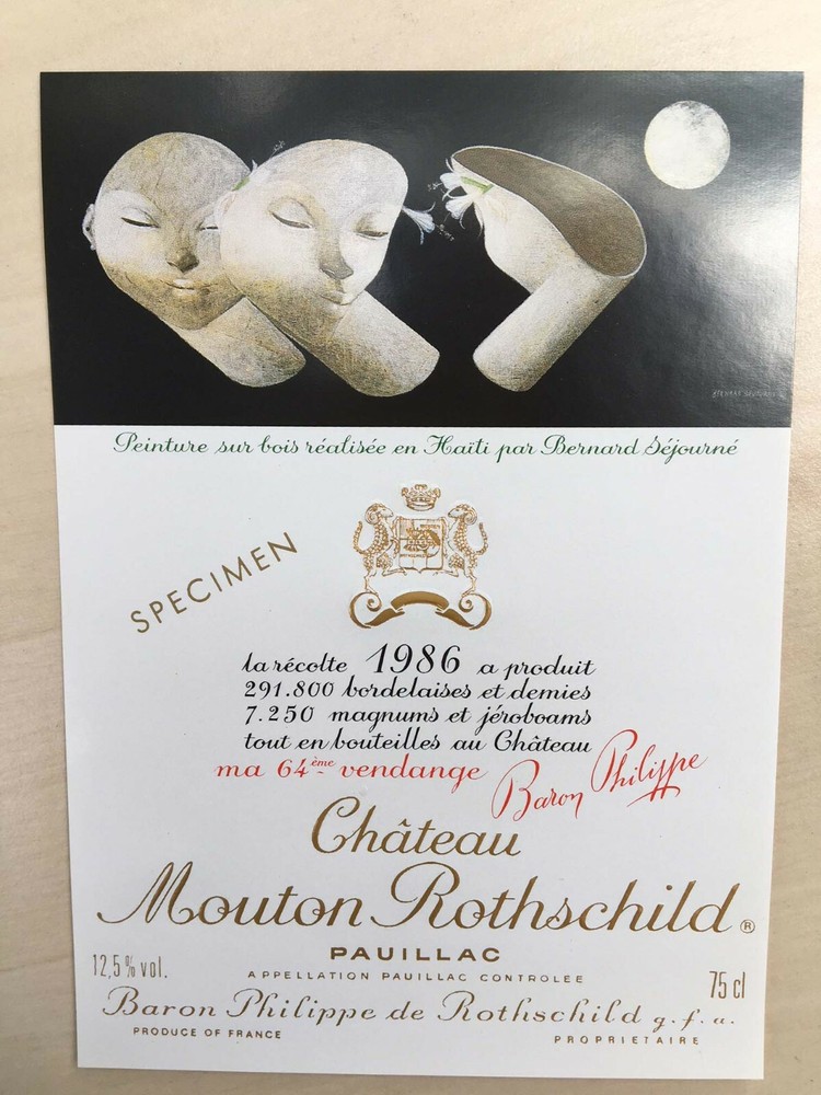 The 1986 Chateau Mouton Rothschild (Specimen) – Label by: Bernard Séjourné
