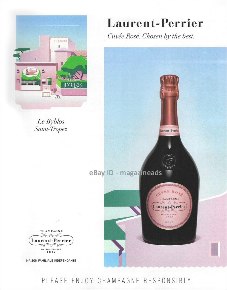 LAURENT-PERRIER Champagne 1-Page PRINT AD 2023 Cuvée Rosé LE BYBLOS Saint-Tropez