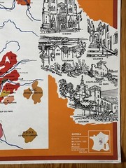 Vintage Cotes Du Rhône 1970s Travel Poster Wine Region Of France Map By Pouiteau