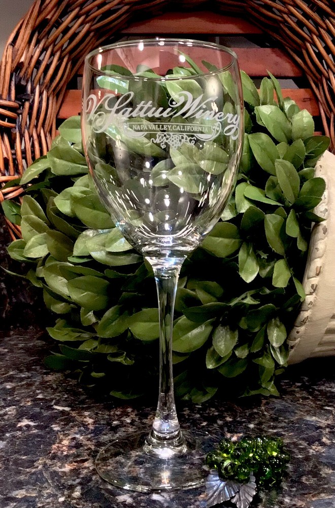 Limited Edition V. SATTUI WINERY Napa Valley, CA Crystal Wine Glass ~ PRISTINE!