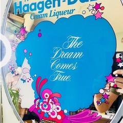 Vintage Haagen-Dazs Cream Liqueur Advertising Mirror, Peter Max Style Bar Decor