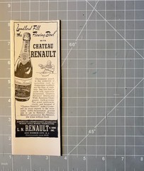 Renault Sons Chateau Renault Champagne Ad 1940s Mid Century Bar Wall Art 1940