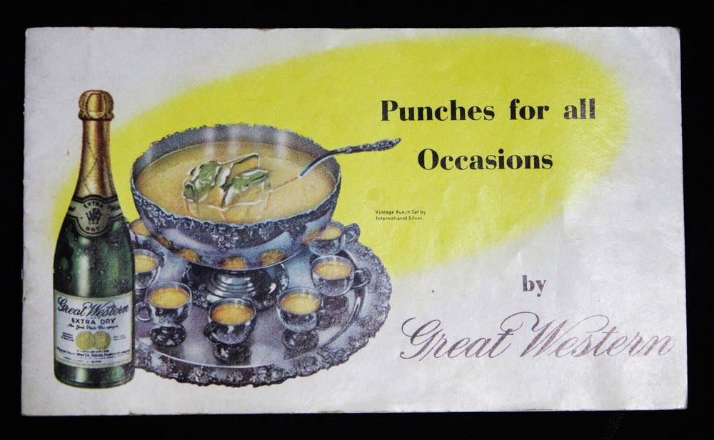 GREAT WESTERN WINES PUNCHES FOR ALL OCCASSIONS DRINK RECIPES BROCHURE 1953