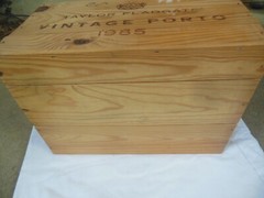 Taylor Fladgate Vintage Porto 1985 Wood Port wine crate Box
