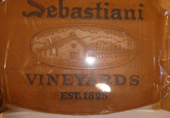 Vintage Advertise Embossed Wood Tone Plastic High Relief Sign Sebastiani Winery