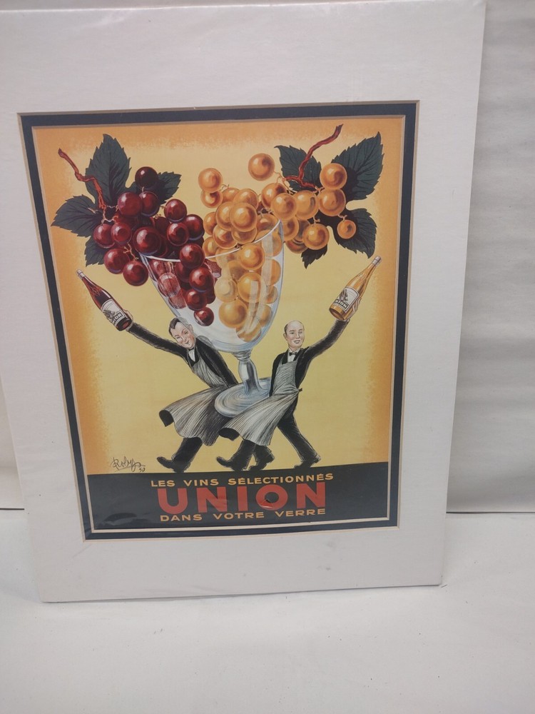 union les vins selectionness Italian Wine Waiters Advertisement Poster