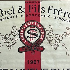 VINTAGE FRENCH Rhone WINE LABEL 1967 CHATEAUNEUF-DU-PAPE Schieffelin NY 1794 RED