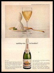 1964 Asti Gancia Italian Sparkling Wine Bottle « For Breakfast? » Vintage Print Ad