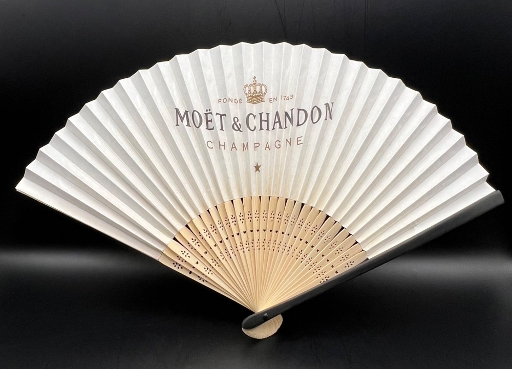 Moet & Chandon Champagne Folding Sensu Hand Fan – Bamboo and Paper