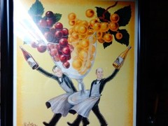 LES VINS SELECTIONNES UNION ITALIAN WINE WAITERS ADVERTISEMENT POSTER FRAMED