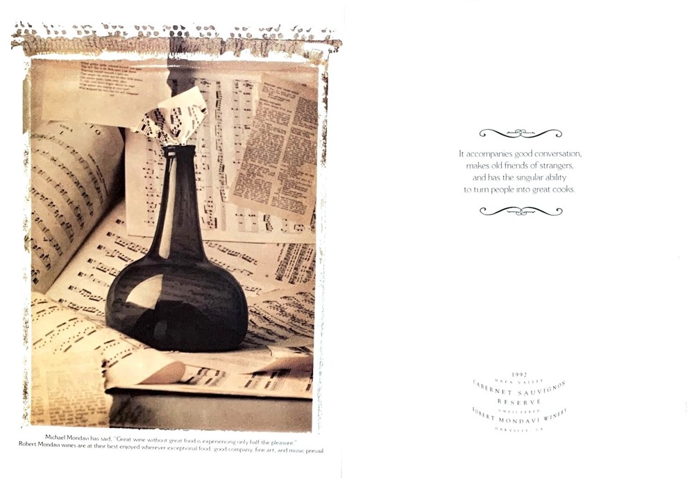 1995 ROBERT MONDAVI Wines Nappa Valley CA Cabernet Sauvignon Reserve PRINT AD