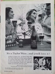 1957 Taylor Wine Cookout New York Burgundy Original Print Ad