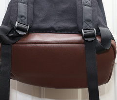 Mumm Napa Winery Backpack Black Canvas Synthetic Leather Bottom Trim Wine