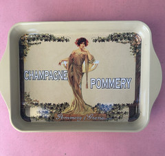 Champagne Pommery Metal Tray – Cartexpo France Retro Art 8.25×5.5 in